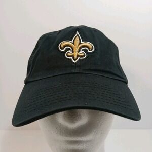 '47 Brand New Orleans Saints Clean Up Black Adjustable Strap Hat Dad Cap
